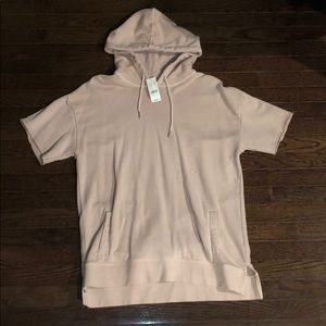 Pink short sleeve hoodie